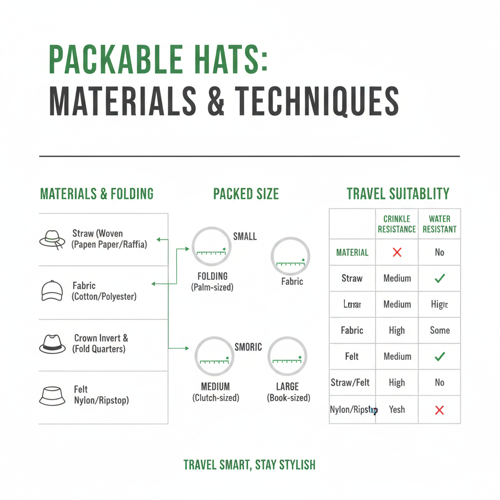 packable hat size comparison chart