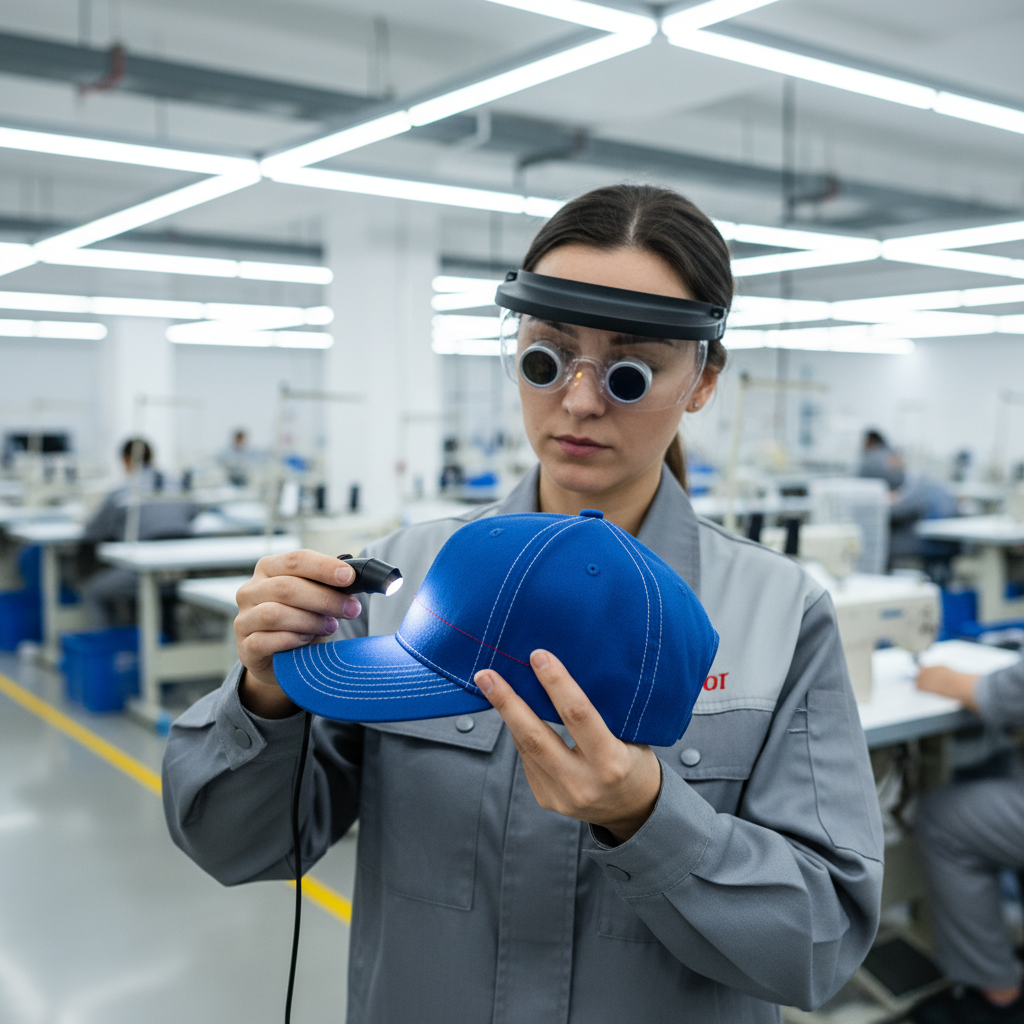 baseball cap factory quality inspection