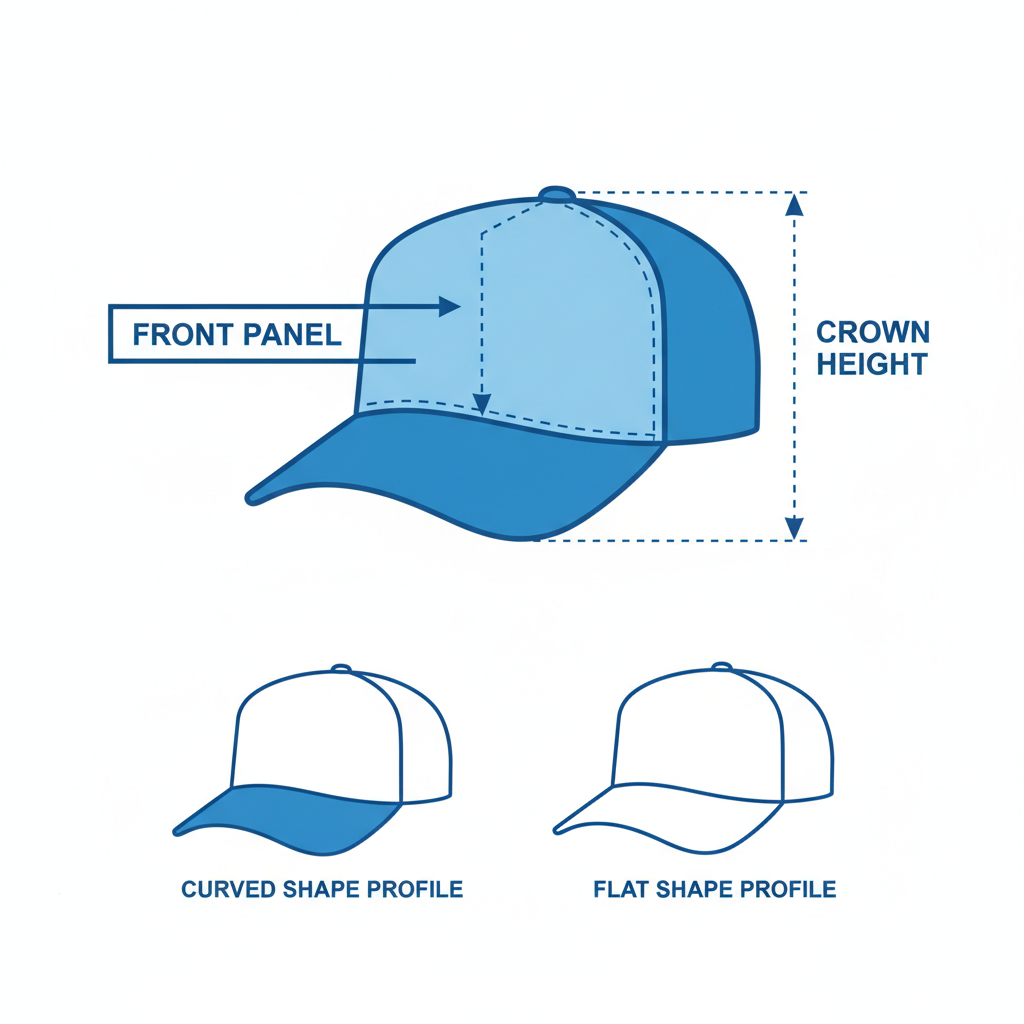 baseball cap crown anatomy diagram