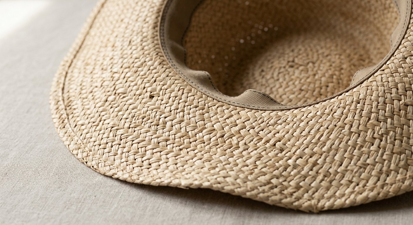 single straw hat product detail for resort retail buyers