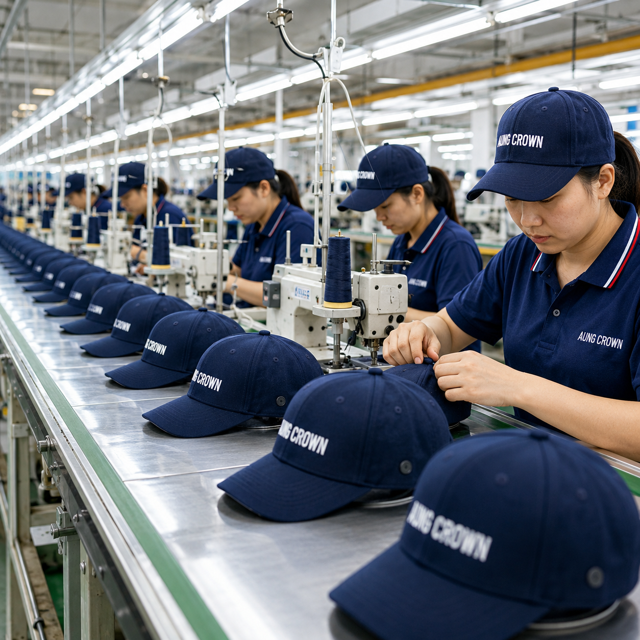 headwear sourcing trends 2026 - professional headwear manufacturing factory production line