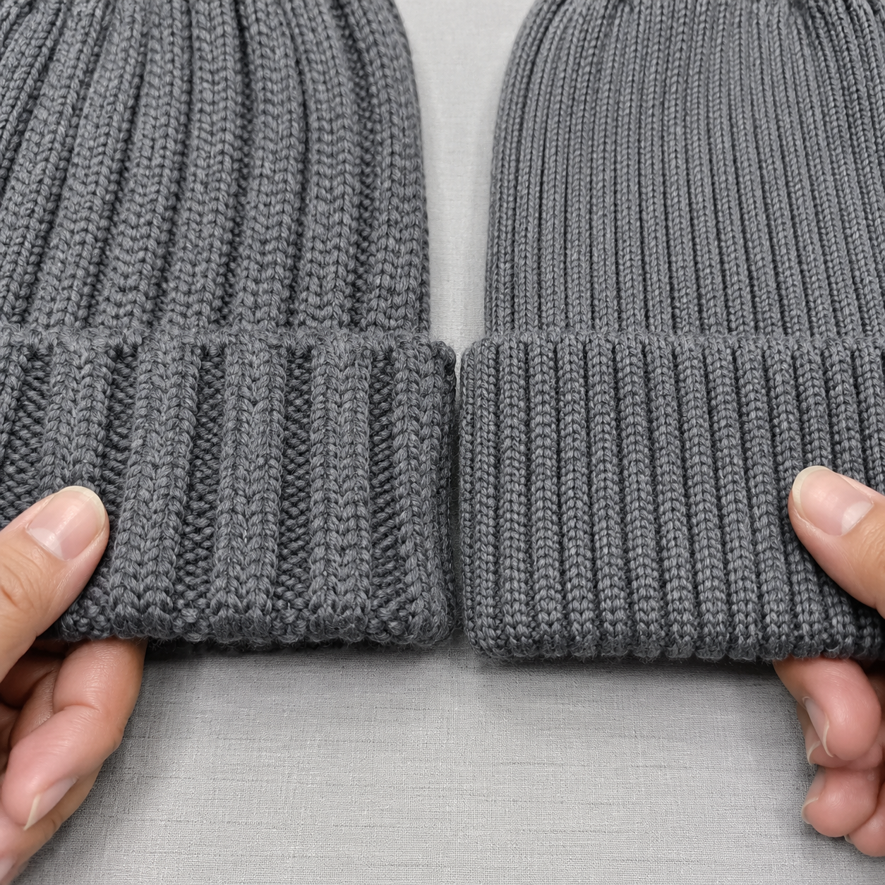 comparison of 1x1, 2x2, and 3x3 rib knit structures for knitted beanie elastic recovery performance