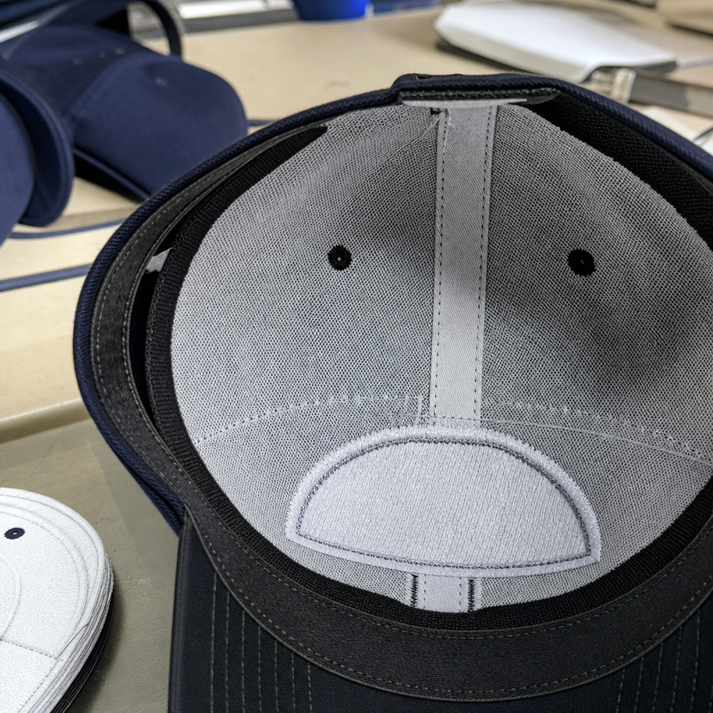 baseball cap crown collapse detail image