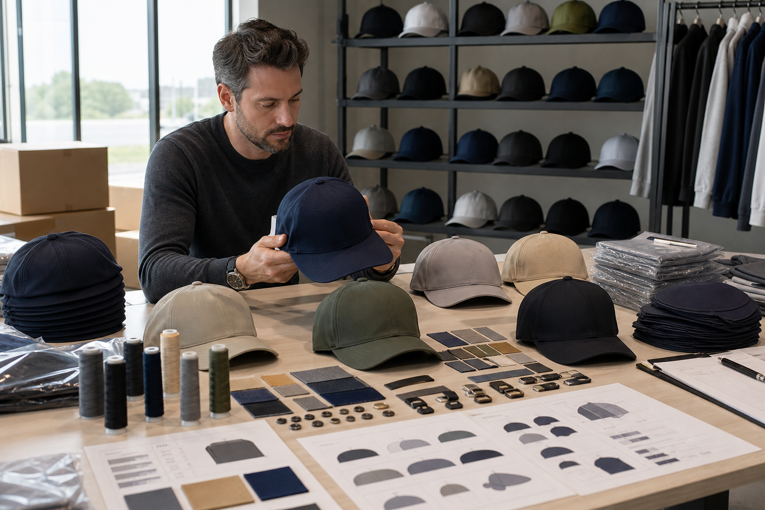 Baseball caps for corporate merchandise bulk programs scenario image