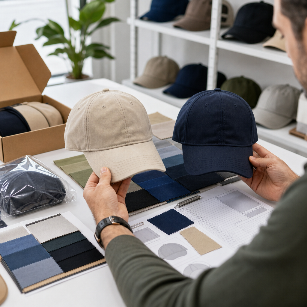 Cotton twill vs performance polyester baseball caps scenario image