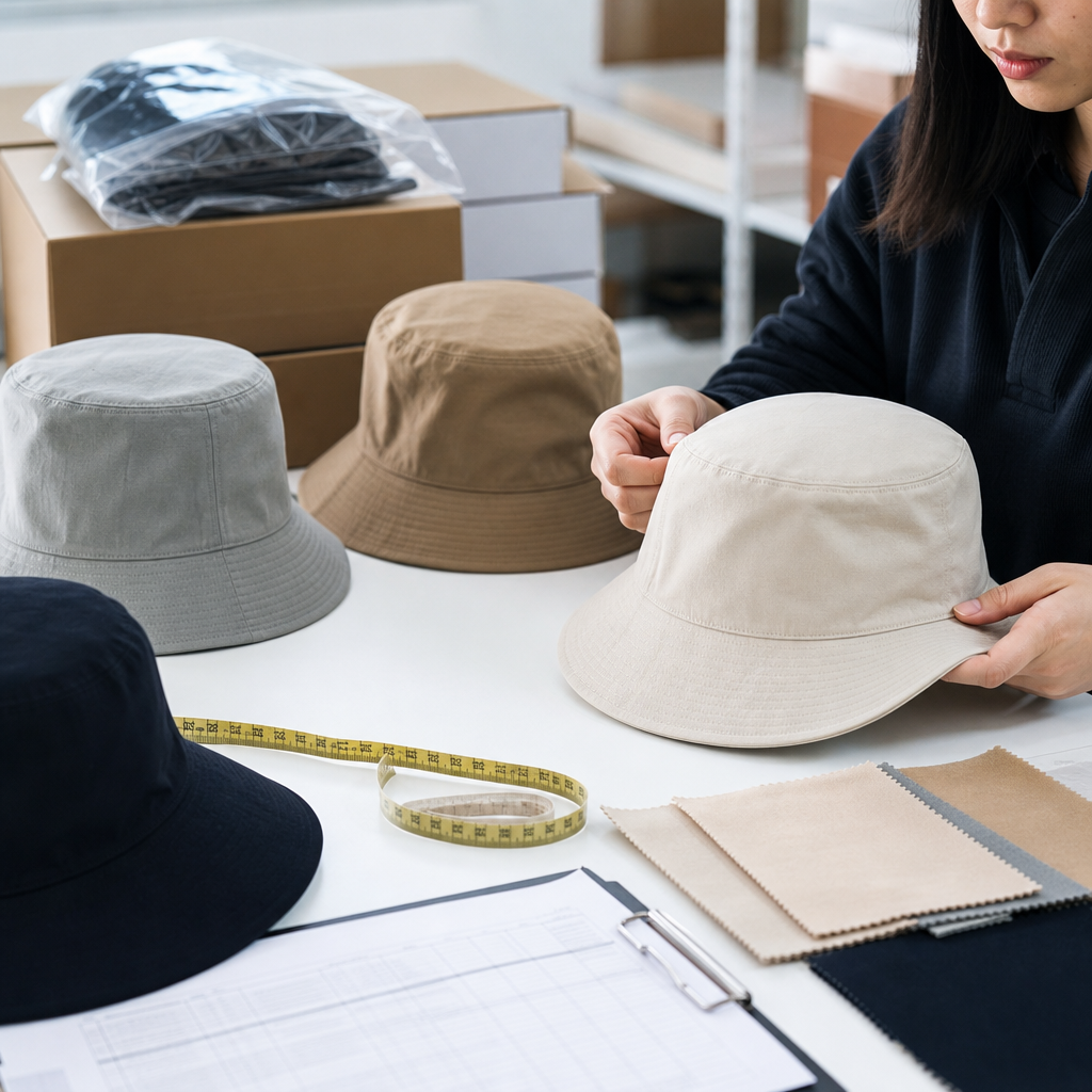 import bucket hats 2026 scenario image showing Bucket Hat inspection and sourcing context