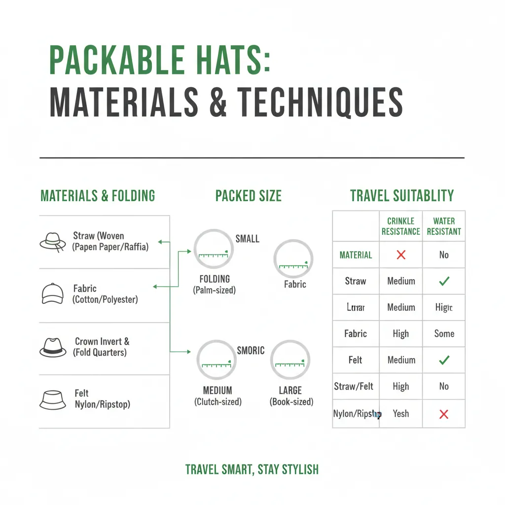 packable hat size comparison chart