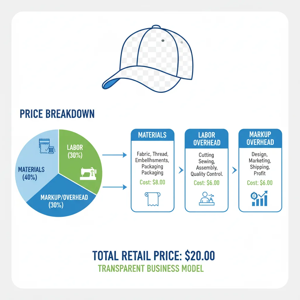 baseball cap pricing breakdown chart