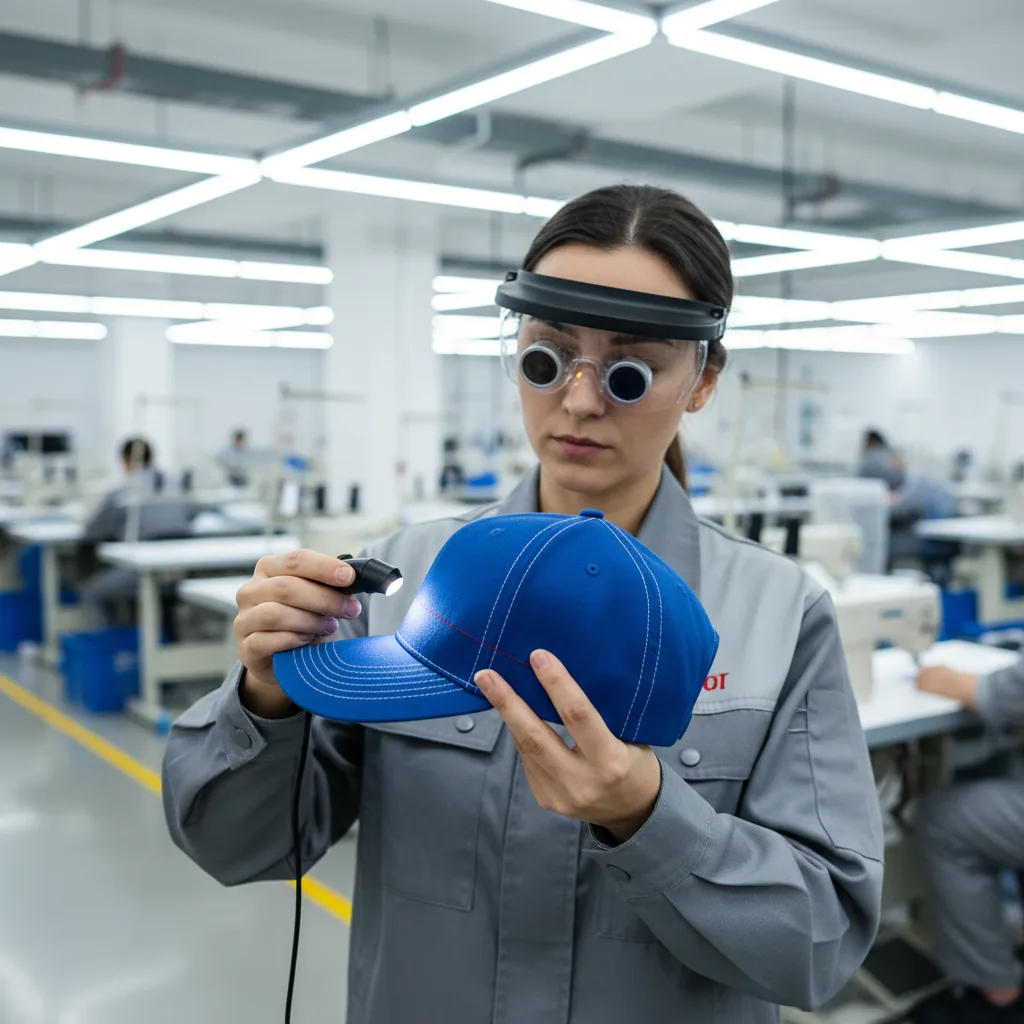 baseball cap factory quality inspection