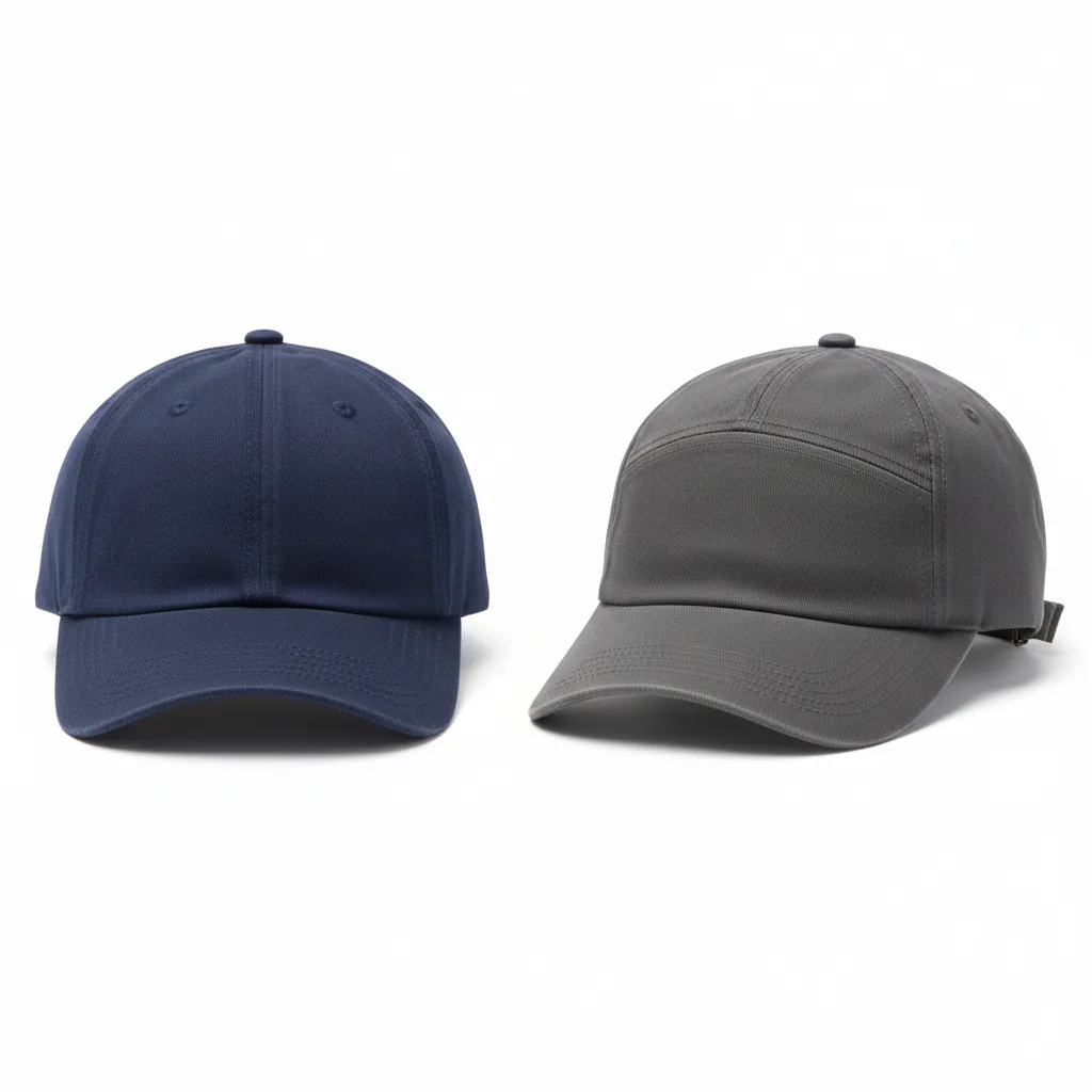 08/04/2026 - Gorras de béisbol de 6 paneles vs. 5 paneles - Hongyuecap al por mayor