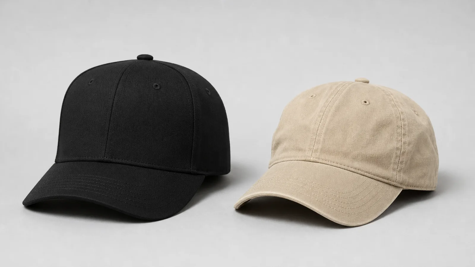 structured vs unstructured caps guide comparison baseball caps side by side for wholesale buyers