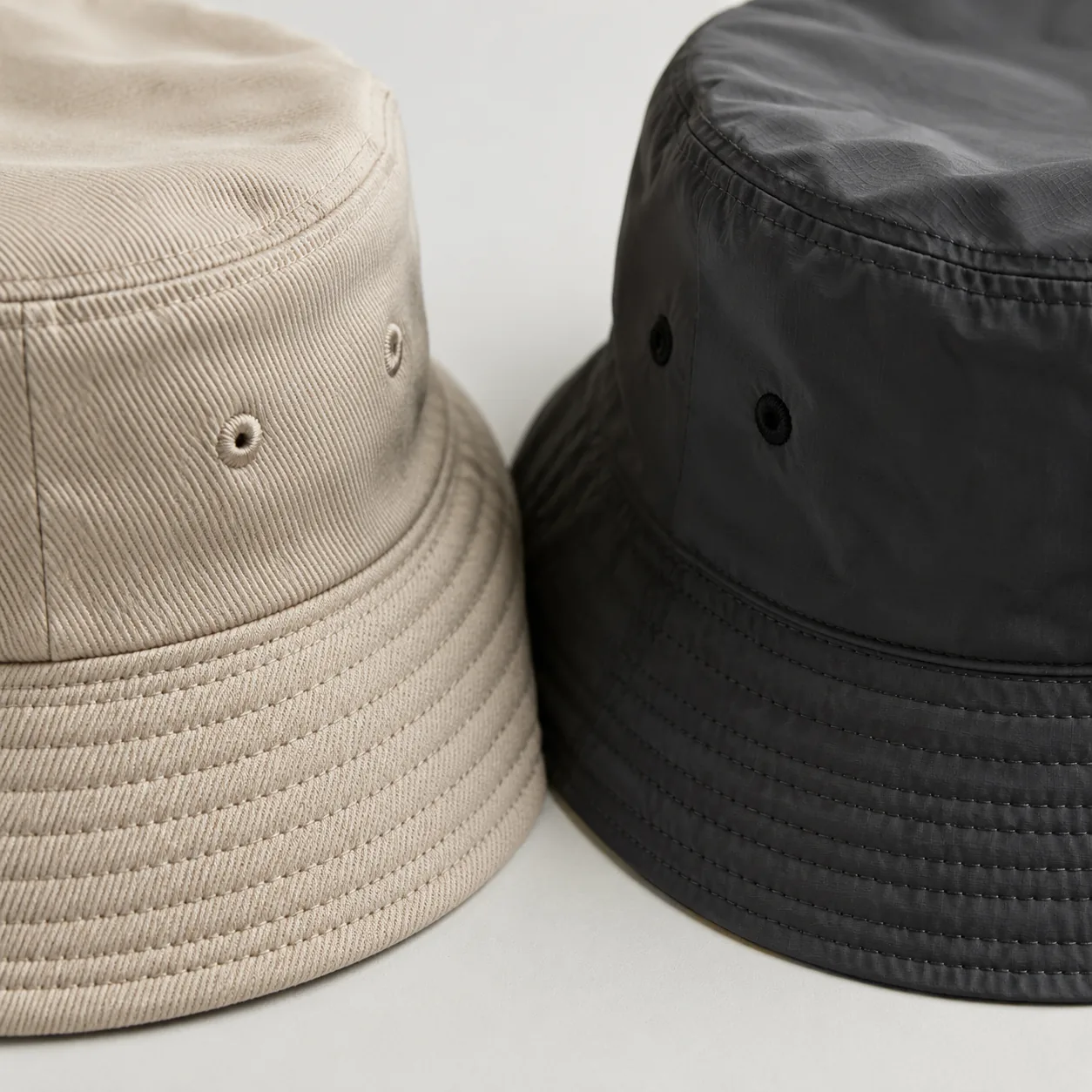 cotton vs nylon bucket hats detail image showing Bucket Hat material and construction quality