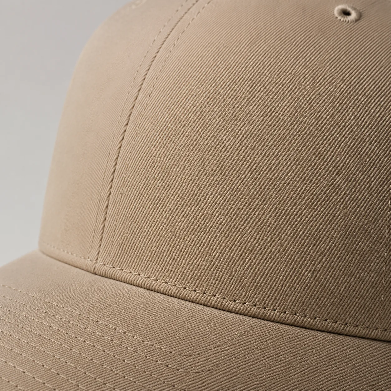 structured baseball cap supplier detail image showing Baseball Cap material and construction quality