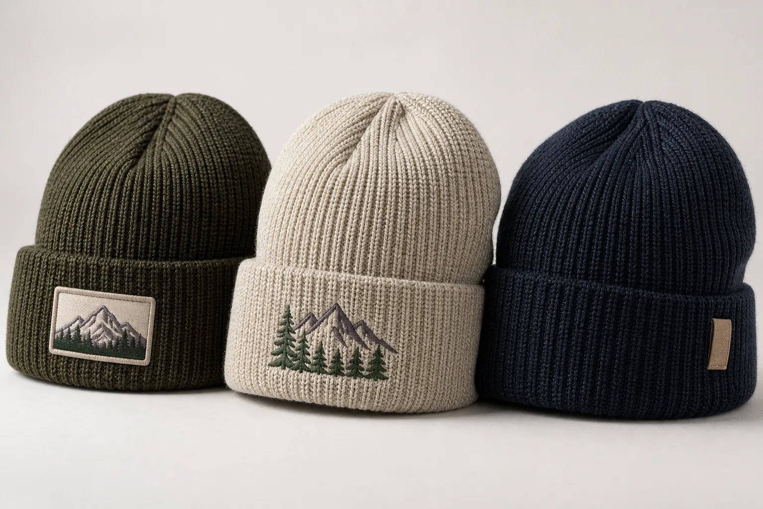 Opciones de parches bordados y etiquetas tejidas para gorros personalizados