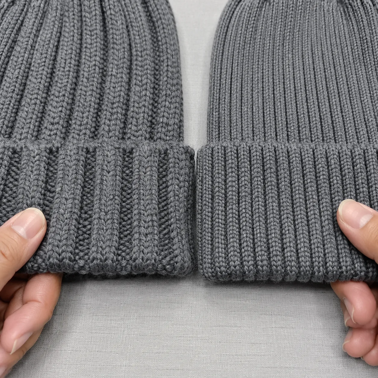 comparison of 1x1, 2x2, and 3x3 rib knit structures for knitted beanie elastic recovery performance