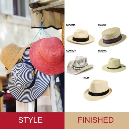 straw bucket hat brim shape and edge detail